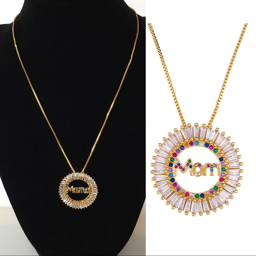 Fashion small charming Golden drop “Mom” Necklace